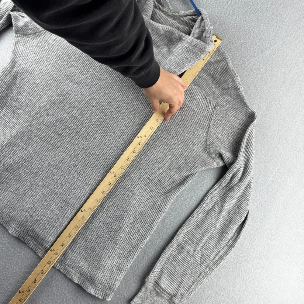 Polo Ralph Lauren Thermal Hoodie Mens Large Gray Lightweight Cotton Pullover - Picture 16 of 16